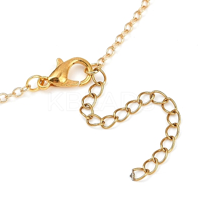 304 Stainless Steel & Plastic Pearl Teardrop Pendant Necklaces NJEW-JN05219-1