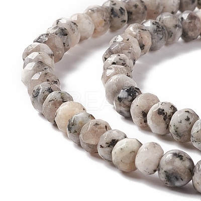 Dyed Natural Sesame Jasper/Kiwi Jasper Rondelle Beads Strands G-E316-A-1