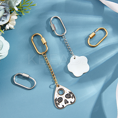 4Pcs 2 Colors 304 Stainless Steel Screw Carabiner Lock Charms STAS-UN0053-34-1