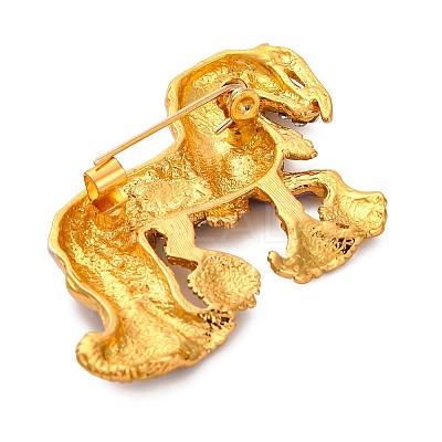 Horse Alloy Crystal Rhinestone Brooch LS-JEWB-Q045-01G-1