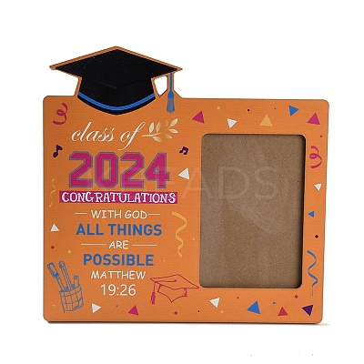 Graduate Theme Wooden Photo Frame AJEW-D069-01F-1