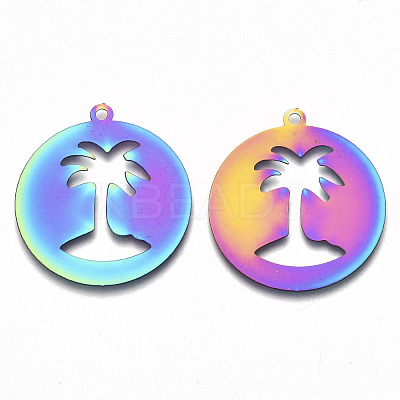 Ion Plating(IP) 201 Stainless Steel Pendants STAS-R114-010-1