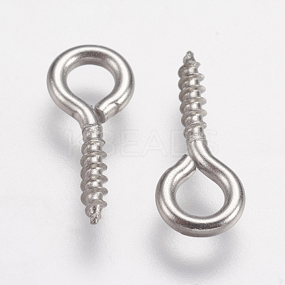 Tarnish Resistant 304 Stainless Steel Screw Eye Pin Peg Bails X-STAS-K171-52P-12x5mm-1