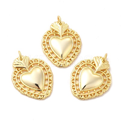 Eco-Friendly Rack Plating Brass Pendants KK-F851-03G-1