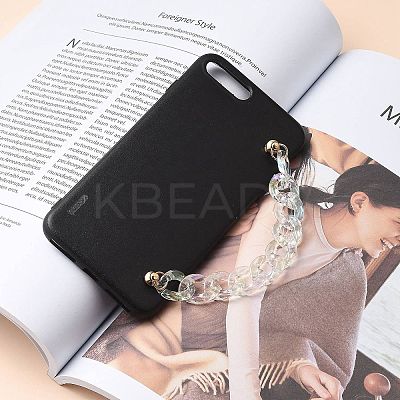 Transparent Acrylic Curb Chain for DIY Keychains HJEW-JM00400-02-1