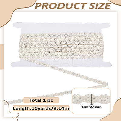 10 Yards Cotton Flower Lace Trim Ribbon OCOR-LP0001-80-1