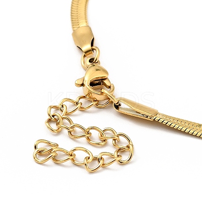 Crystal Rhinestone Dollar Sign Pendant Necklace with Herringbone Chains LS-NJEW-I116-03G-1