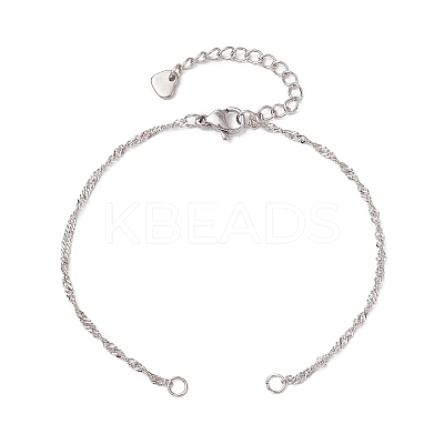 304 Stainless Steel Singapore Chain Bracelet Making AJEW-JB01306-02-1