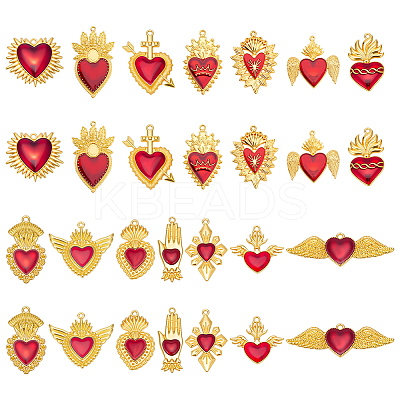 28Pcs 14 Styles DIY Heart Jewelry Making Findings Kits FIND-ME0001-88-1