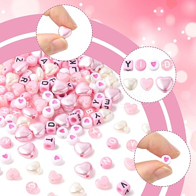 DIY Heart Letter Beads Findings Kit DIY-FS0009-98-1