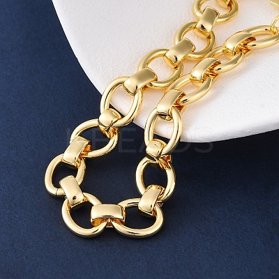 Brass Oval Link Chain Bracelets for Women Men LS-BJEW-K273-06G-1