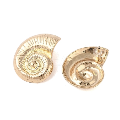 Conch Alloy Stud Earrings for Women X-EJEW-A112-07KCG-1