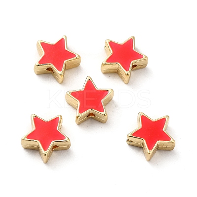 Rack Plating Alloy Enamel Beads ENAM-F146-19G-04-1