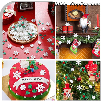 160Pcs 4 Styles Christmas Theme Opaque Resin Cabochons RESI-SC0005-80A-1