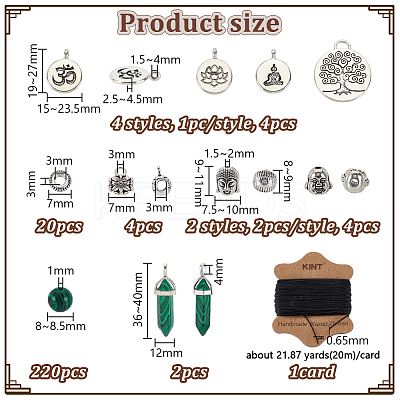 DIY Gemstone Chakra Theme Pendant Decoration Making Kit DIY-OC0011-97A-1