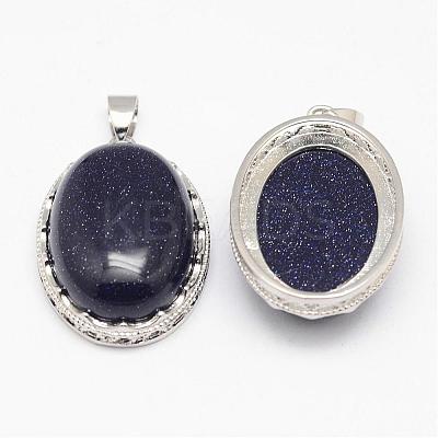 Blue Goldstone Pendants G-D851-36-1