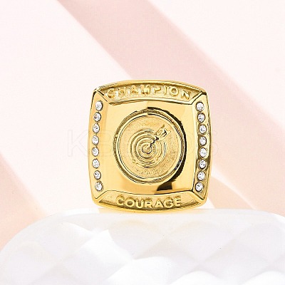 304 Stainless Steel and Rhinestone Finger Rings for Women RJEW-B121-03B-G-1