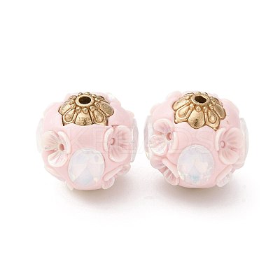 Handmade Resin Indonesia Round Beads IPDL-P005-23KCG-03-1