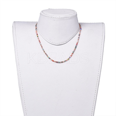 Faceted Glass Beaded Necklaces NJEW-JN02553-04-1