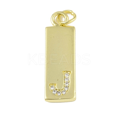 Brass Micro Pave Clear Cubic Zirconia Pendants KK-P266-06G-J-1