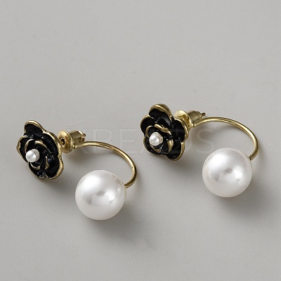 Alloy Flower Stud Earrings EJEW-WH0816-010G-A-1