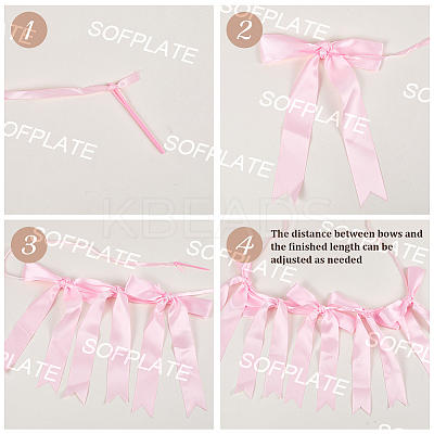 Cloth Bowknot Garland AJEW-WH20064-76F-1