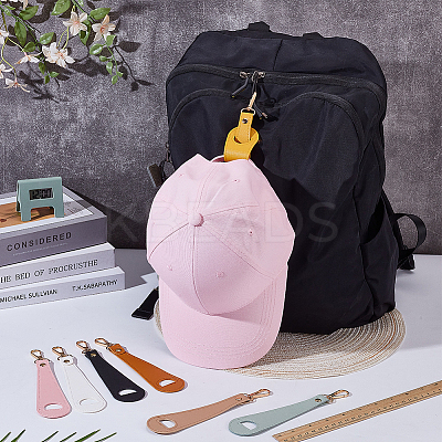 7Pcs 7 Colors PU Leather Hat Clip AJEW-AR0004-86-1