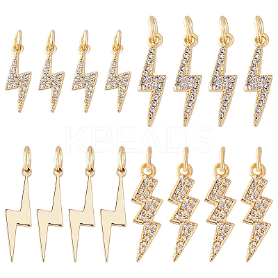 16Pcs 4 Styles Brass Pendants KK-GA0001-74-1