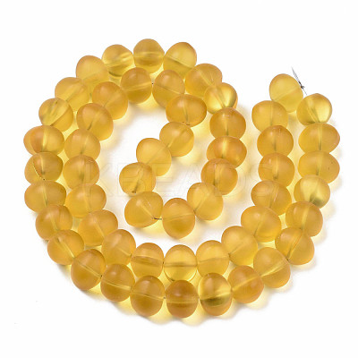 Transparent Frosted Glass Beads Strands FGLA-S001-03-1