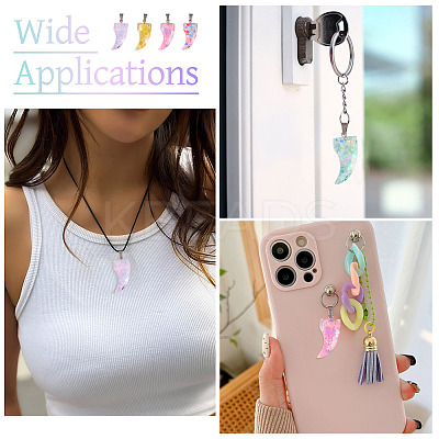 15Pcs Luminous Resin Sequins Pendants RESI-TA0004-20A-1