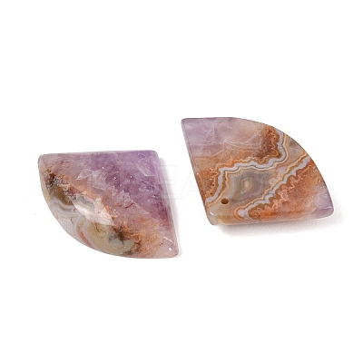 Natural Amethyst Lace Agate Pendants G-K381-08-1