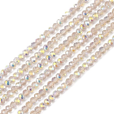 Transparent Electroplate Glass Beads Strands EGLA-F156-AB03-1
