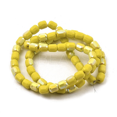 Frosted Imitation Jade Glass Beads Strands GLAA-P058-08A-09-1