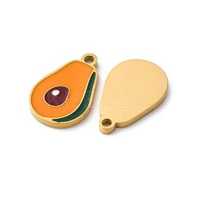 Fruit Seris 304 Stainless Steel Enamel Charms STAS-U060-03G-06-1
