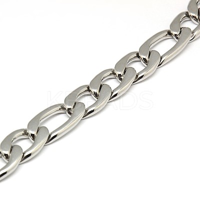 Tarnish Resistant Fashionable 304 Stainless Steel Figaro Chain Necklaces for Men LS-STAS-A028-N019P-1
