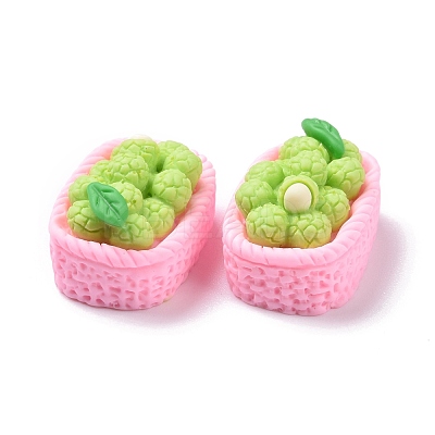 Opaque Resin Cabochons RESI-G029-B02-1