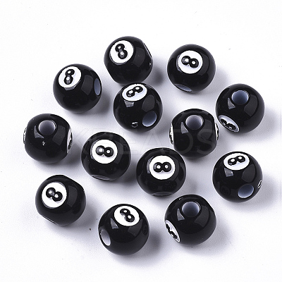 Spray Painted Acrylic Beads X-SACR-N009-05-1