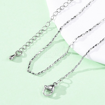 Brass Textured Bar Link Chain Necklaces NJEW-D302-65P-1