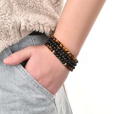Aromatherapy Energy Stretch Bracelets Set for Girl Women BJEW-JB06736-01-1