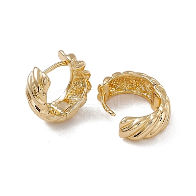 Rack Plating Brass Twist Thick Hoop Earrings for Women EJEW-F294-16G-1