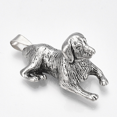Tibetan Style Alloy Puppy Pendants PALLOY-S178-09-1