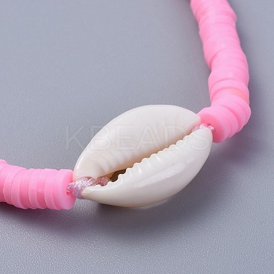 Handmade Polymer Clay Heishi Beads Braided Bracelets BJEW-JB04318-1