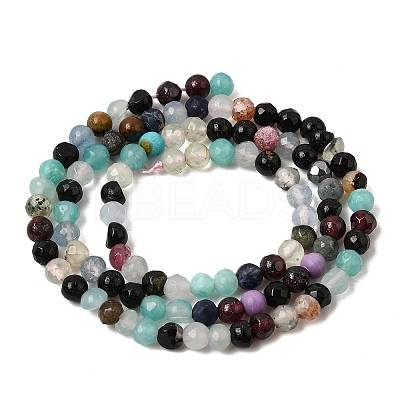 Natural & Synthetic Mixed Gemstone Beads Strands GG-CBAA998-A01-4mm-1