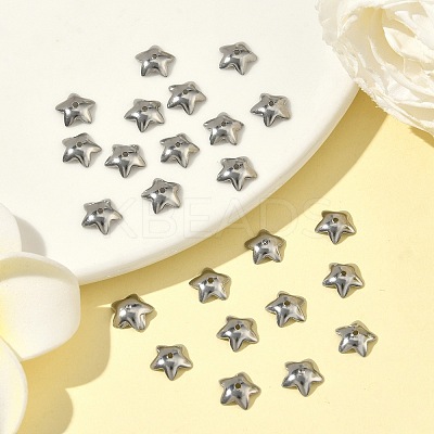 Non-Tarnish 5-Petal Flower Smooth Surface 304 Stainless Steel Bead Caps LS-X-STAS-R065-56-1