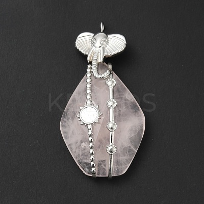 Natural Rose Quartz Pendants G-G870-06P-1