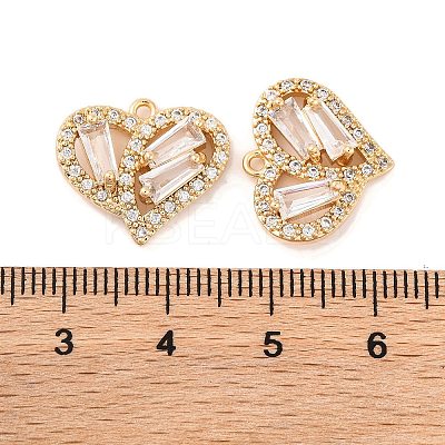Brass Micro Pave Clear Cubic Zirconia Pendants KK-S389-13G-1