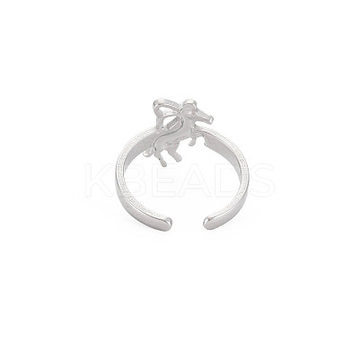 Non-Tarnish 304 Stainless Steel 12 Constellations/Zodiac Signs Open Cuff Ring for Women RJEW-S405-156P-C-1