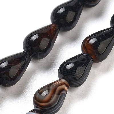 Natural Striped Agate/Banded Agate Dyed & Heated Beads Strands G-B106-A16-02-1