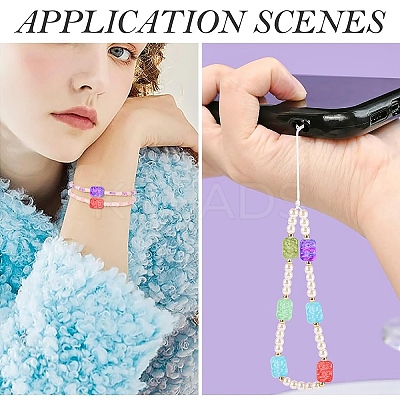 60Pcs Transparent Spray Painted Glass Beads EGLA-YW0005-31-1
