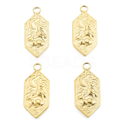 Ion Plating(IP) 201 Stainless Steel Pendants STAS-N098-254LG-1